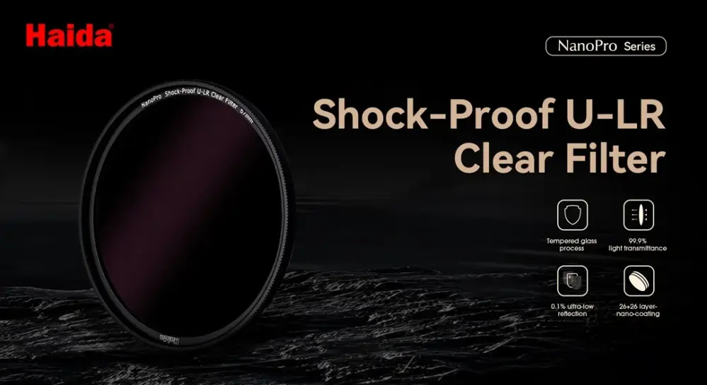  Haida NanoPro Shock-Proof U-LR Clear Filter – 99,9 % lysgjennomgang Rask levering fra Sverige.