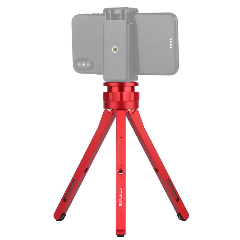 Puluz 15,5 cm ministativ rød for kamera & mobilholder av aluminium Rask levering fra Sverige.