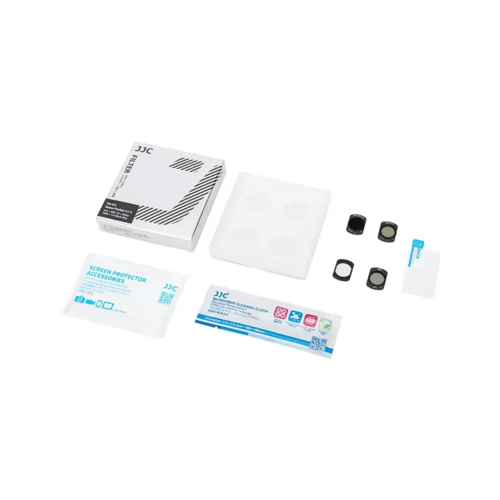  JJC filtersett CPL, ND2-ND32, ND64-ND1000 & Black Mist for DJI Osmo Pocket 4/3 Rask levering fra Sverige.