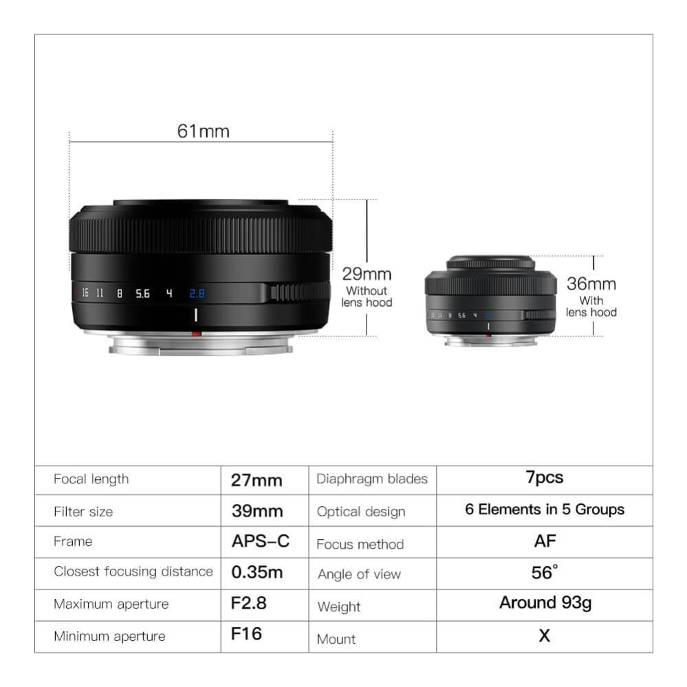 TTArtisan TTArtisan AF 27mm f/2.8 objektiv APS-C for Nikon Z