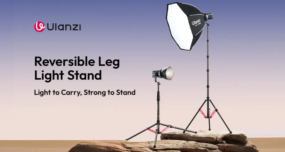  Ulanzi T230 – portabelt lysstativ i karbonfiber 230 cm med vendbare ben Rask levering fra Sverige.