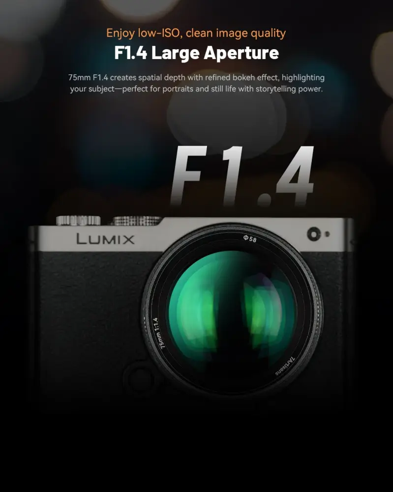  7Artisans 75mm f/1.4 Fullformatsobjektiv for Canon EOS RF Rask levering fra Sverige.