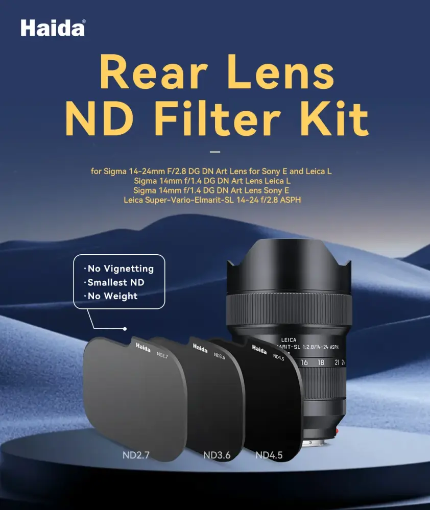  Haida bakmontert ND-filterkit for Sigma 14–24mm f/2.8 DG DN – Sony E / Leica L Rask levering fra Sverige.