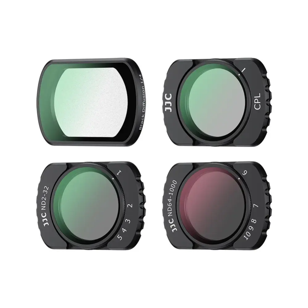  JJC filtersett CPL, ND2-ND32, ND64-ND1000 & Black Mist for DJI Osmo Pocket 4/3 Rask levering fra Sverige.