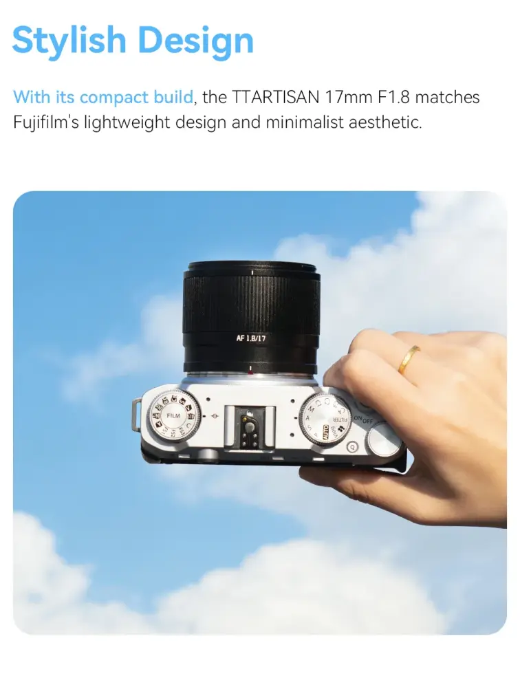  TTArtisan AF 17mm f/1.8 Air for Fujifilm X (APS-C) Rask levering fra Sverige.
