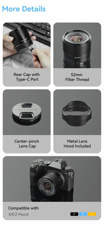  TTArtisan AF 17mm f/1.8 Air for Fujifilm X (APS-C) Rask levering fra Sverige.