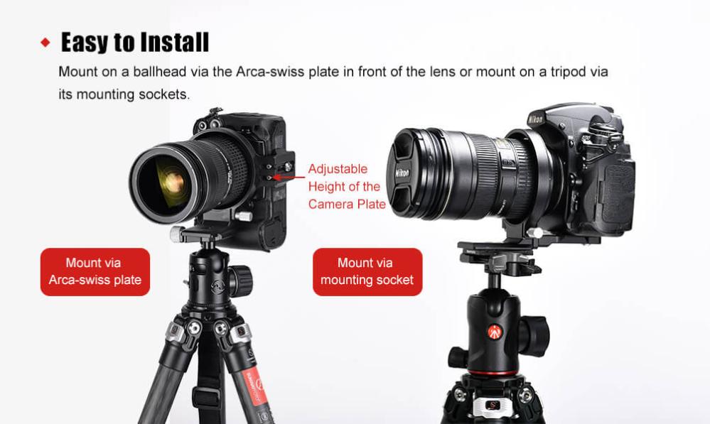 Sunwayfoto Sunwayfoto objektivkrage med Arca Swiss platta
