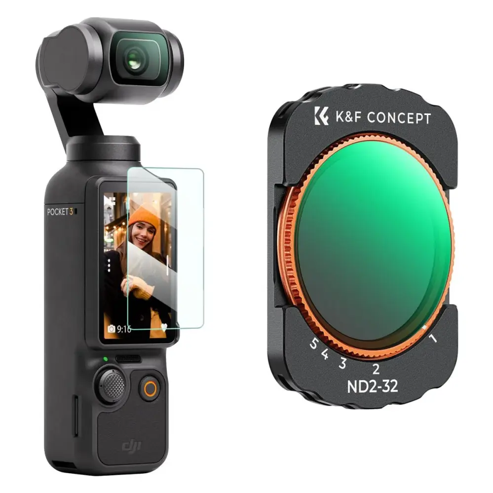  K&F Concept Variabelt ND2-32-filter for DJI Osmo Pocket 3 Rask levering fra Sverige.
