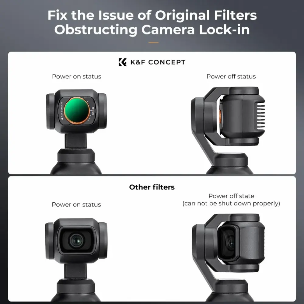  K&F Concept Variabelt ND2-32-filter for DJI Osmo Pocket 3 Rask levering fra Sverige.