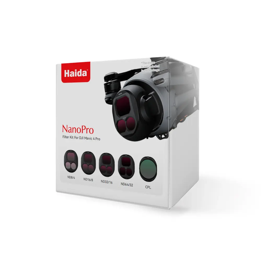  Haida NanoPro 5-delt filtersett for DJI Mavic 4 Pro – CPL + ND8–ND64 Rask levering fra Sverige.