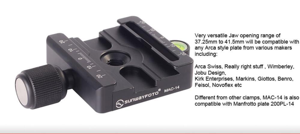 Sunwayfoto Sunwayfoto Mac-14 Feste for Manfrotto & Arca Swiss plater