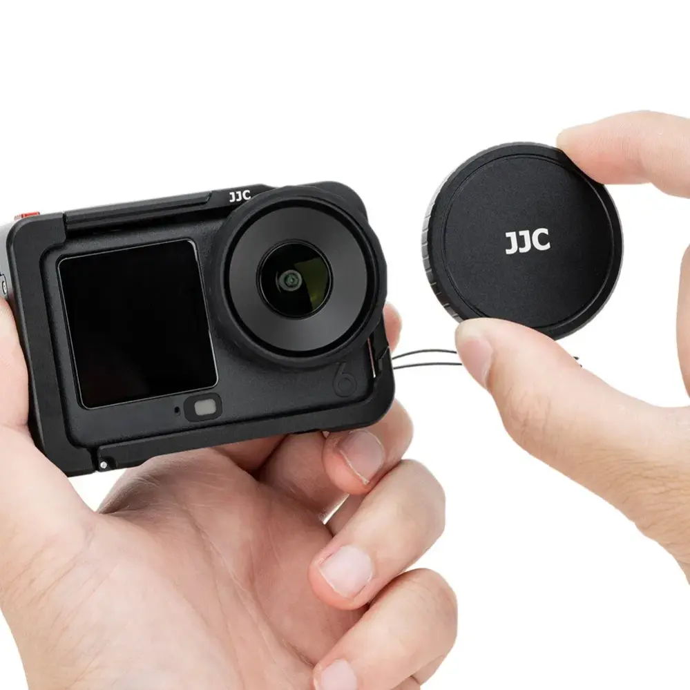  JJC linsebeskyttelsesring i silikon og objektivdeksel for DJI Osmo Action 6 Rask levering fra Sverige.