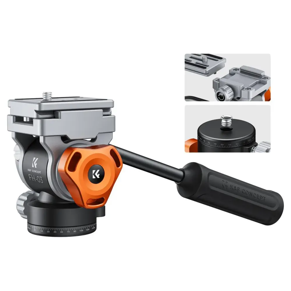  K&F Concept FH-03 videovæskehode 5 kg med Arca Swiss-hurtigfeste Rask levering fra Sverige.