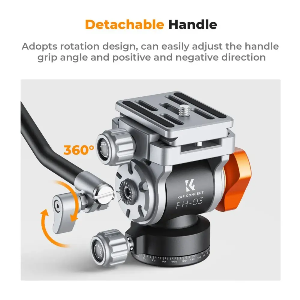  K&F Concept FH-03 videovæskehode 5 kg med Arca Swiss-hurtigfeste Rask levering fra Sverige.