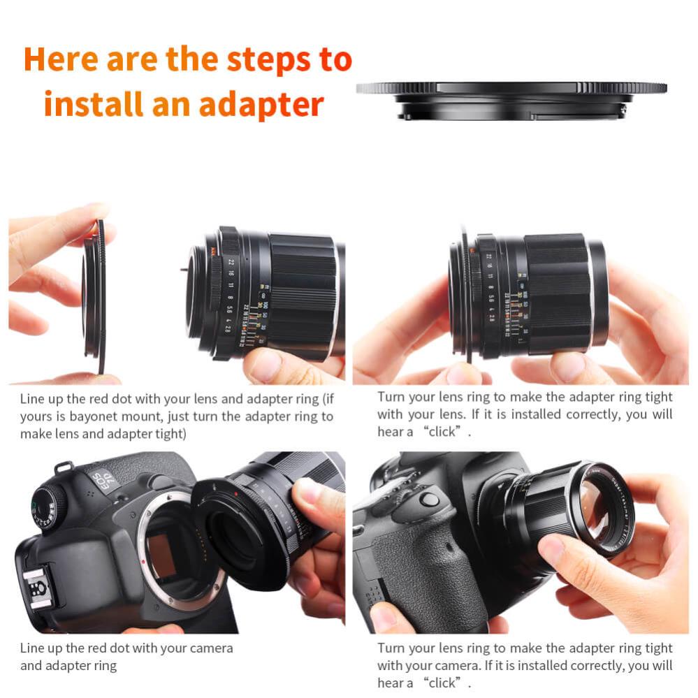 K&F Concept K&F Objektivadapter Pro till M42 objektiv for Canon EOS kamerahus