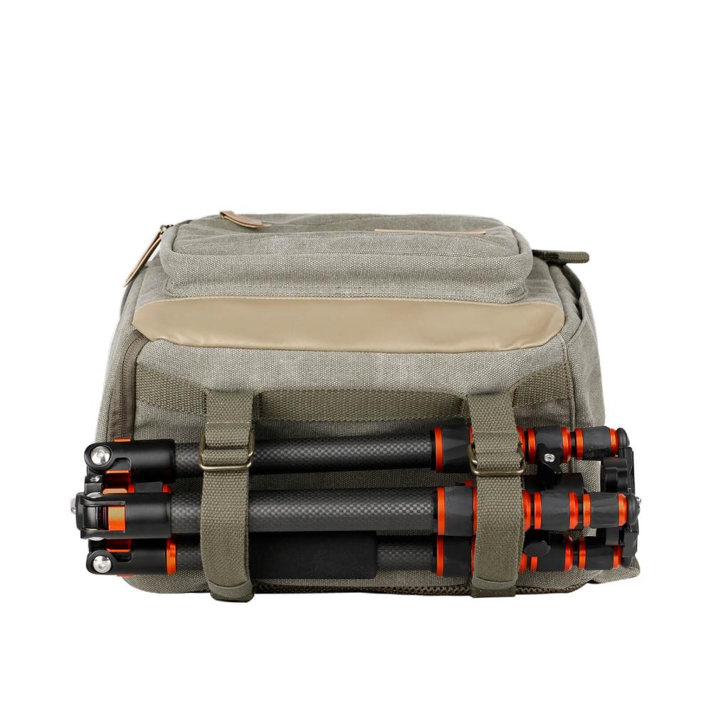 K&F Concept K&f concept kameraryggsekk kamoflagegrön canvas uttakbar innerbeskyttelse