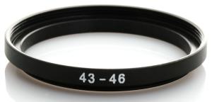  Step-up-ring 43-46mm – gjør filtergjengene større Rask levering fra Sverige.