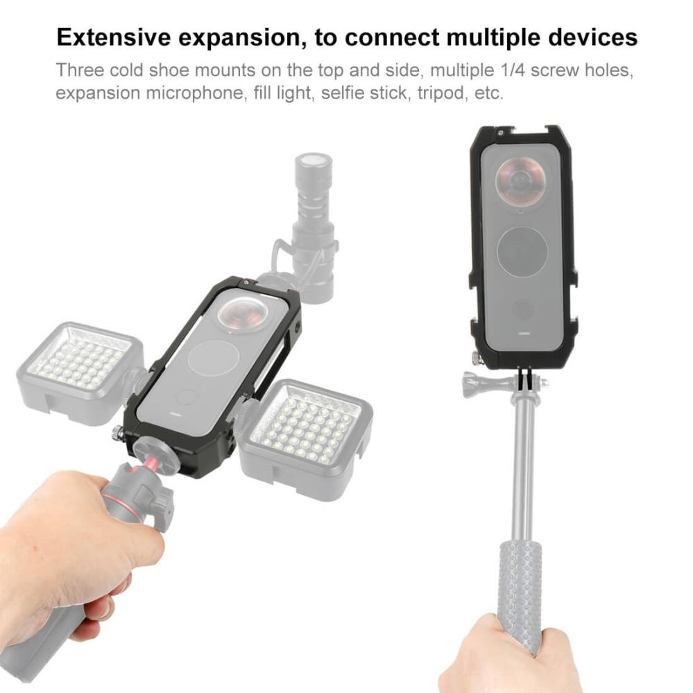  Puluz kamerabur for Insta360 ONE X2 med blitsskofester og stativadapter Rask levering fra Sverige.