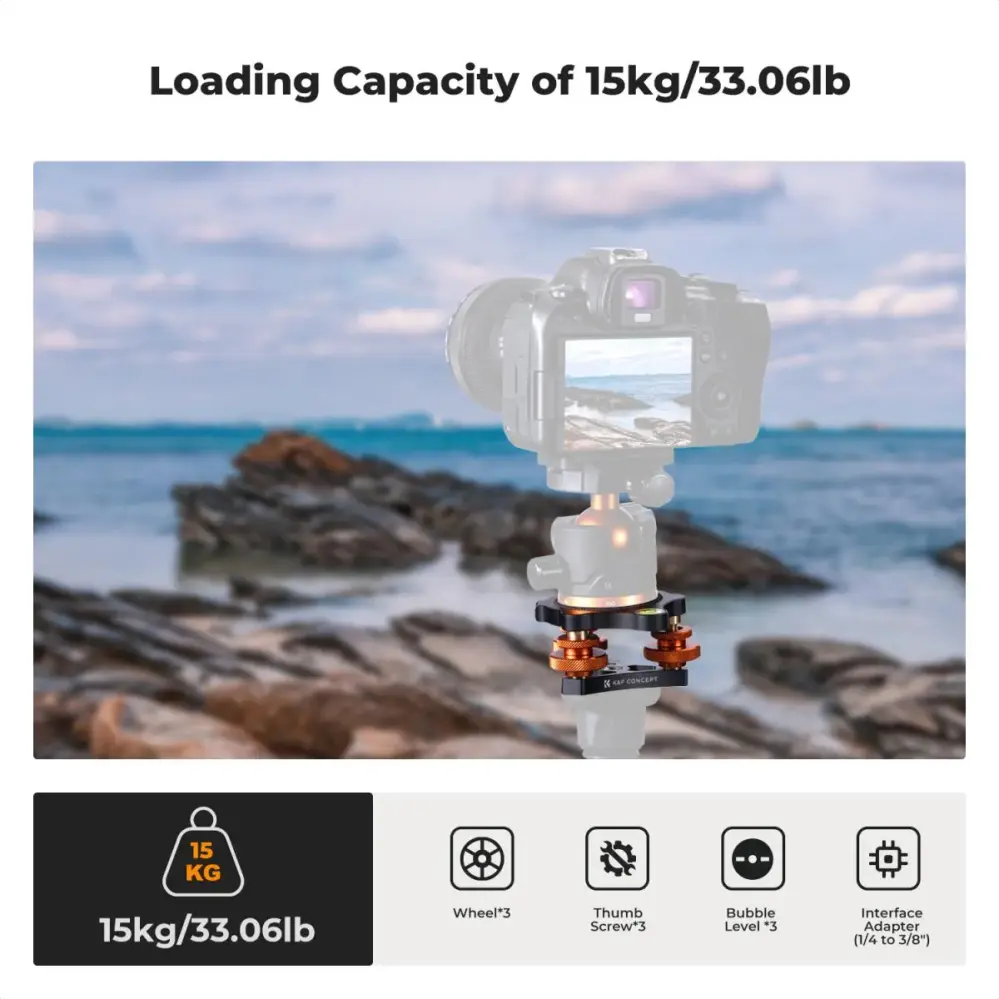  K&F Concept LP-48 nivelleringsbase for stativ ±5° – 15 kg Rask levering fra Sverige.