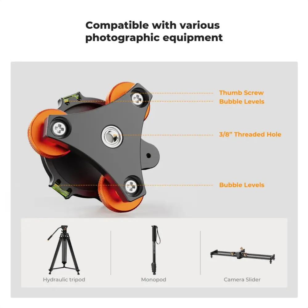  K&F Concept LP-48 nivelleringsbase for stativ ±5° – 15 kg Rask levering fra Sverige.