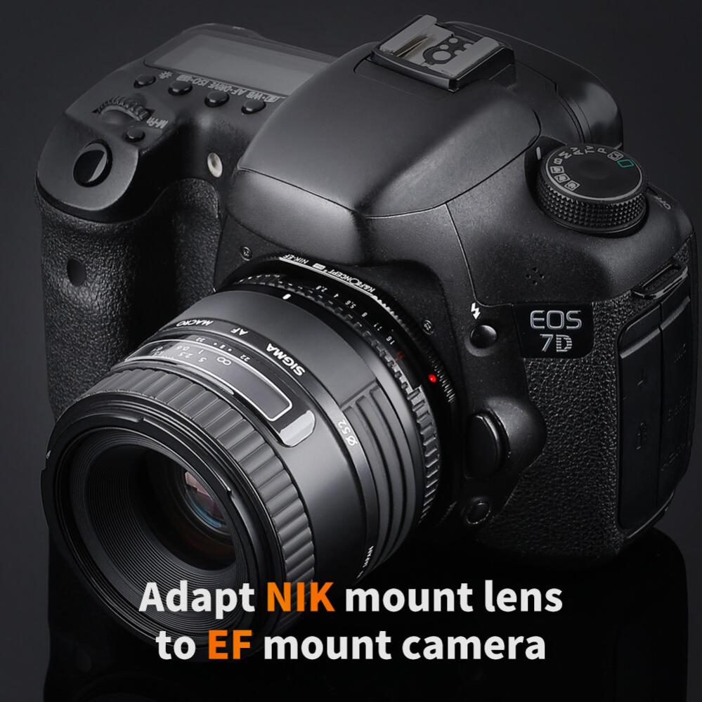 K&F Concept K&F Objektivadapter til Nikon F AF AI AI-S objektiv for Canon EOS kamerahus