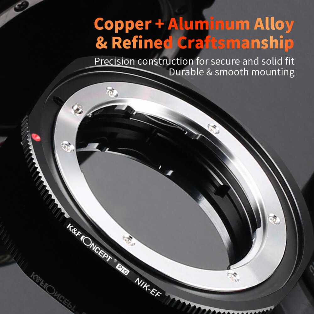 K&F Concept K&F Objektivadapter til Nikon F AF AI AI-S objektiv for Canon EOS kamerahus