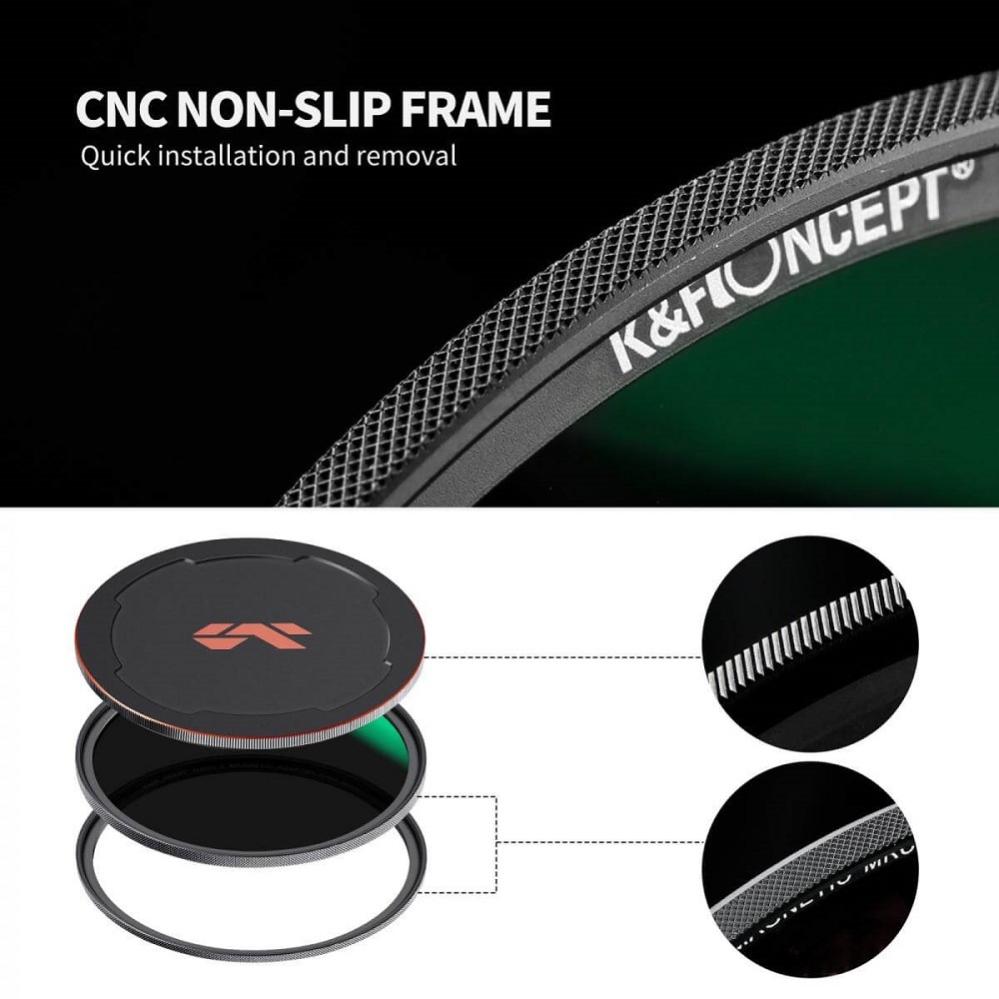 K&F Concept K&F Concept Magnetisk ND-filter ND8 med adapterring & magnetlokk