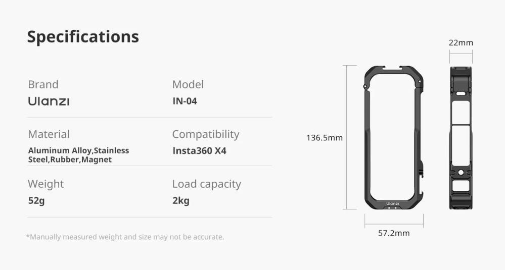 Ulanzi Kamerabur for Insta360 X4 Rask levering fra Sverige.