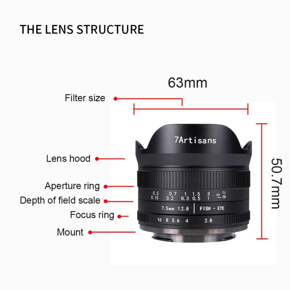 7Artisans 7Artisans 7.5mm f/2.8 II Fisheye-objektiv APS-C for Fujifilm X