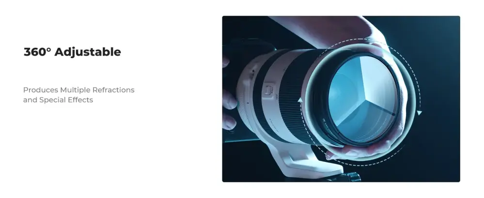  K&F Concept Kaleidoskopfilter 58 mm – Trekantet prismefilter Rask levering fra Sverige.