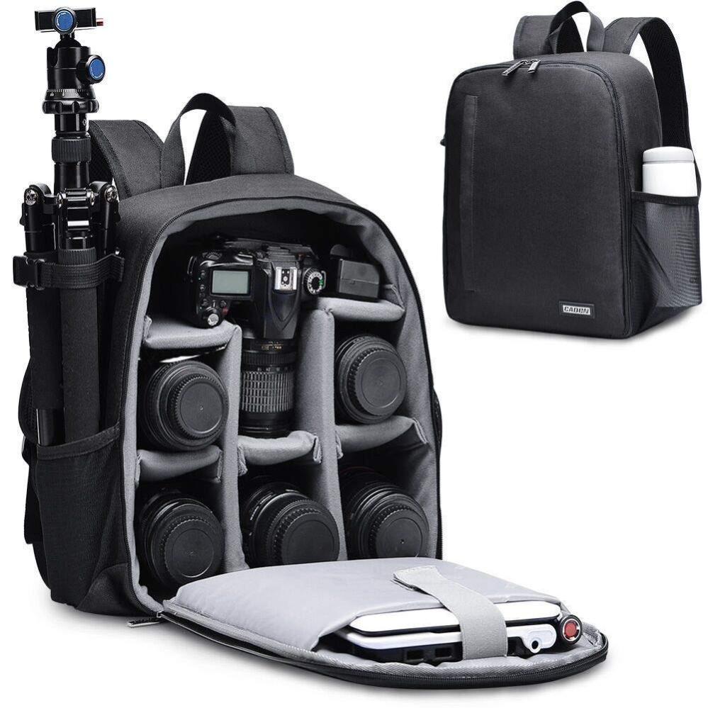 Caden Caden grønn Kameraryggsekk for 1 stk DSLR + 2–5 stk objektiv + 1 stk blits