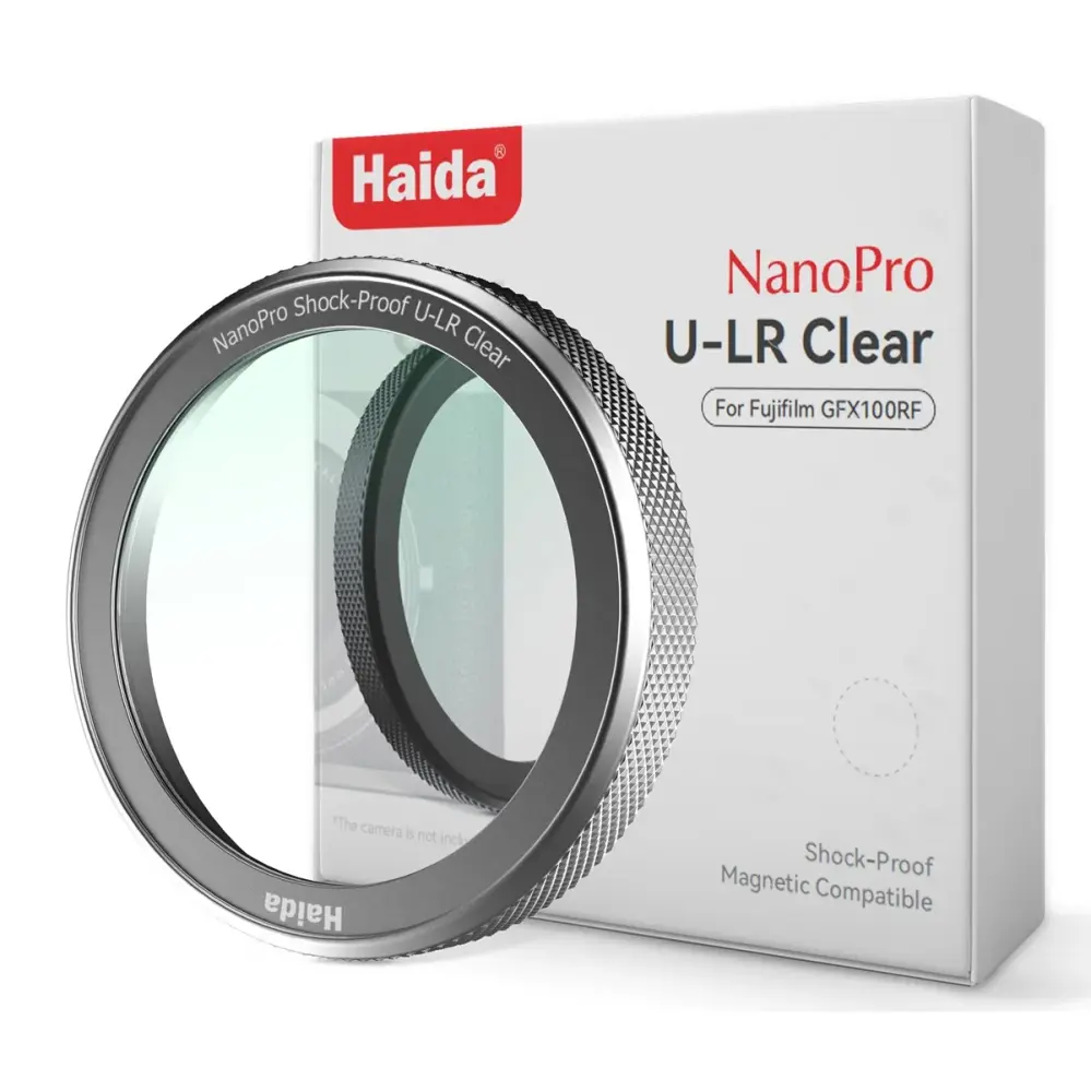  Haida NanoPro U-LR Clear-filter for Fujifilm GFX100RF – Ultralav refleksjon Rask levering fra Sverige.