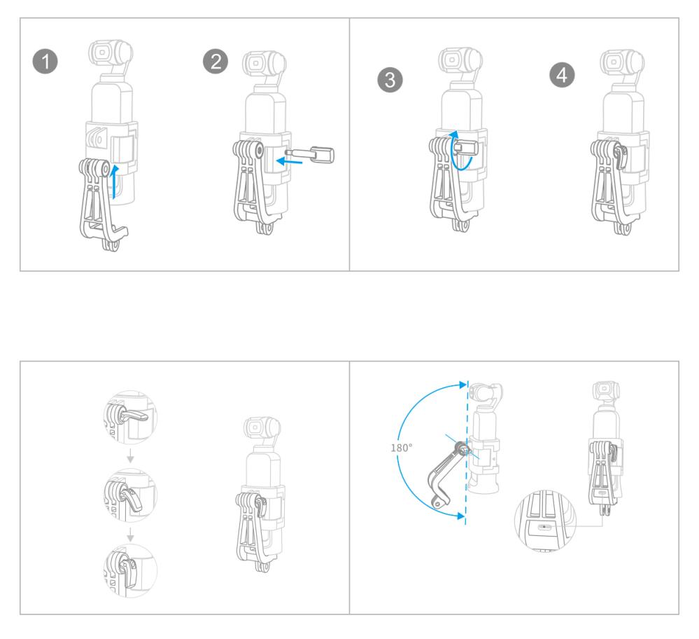  Adapterfeste for DJI Osmo Pocket med GoPro-kompatibilitet Rask levering fra Sverige.