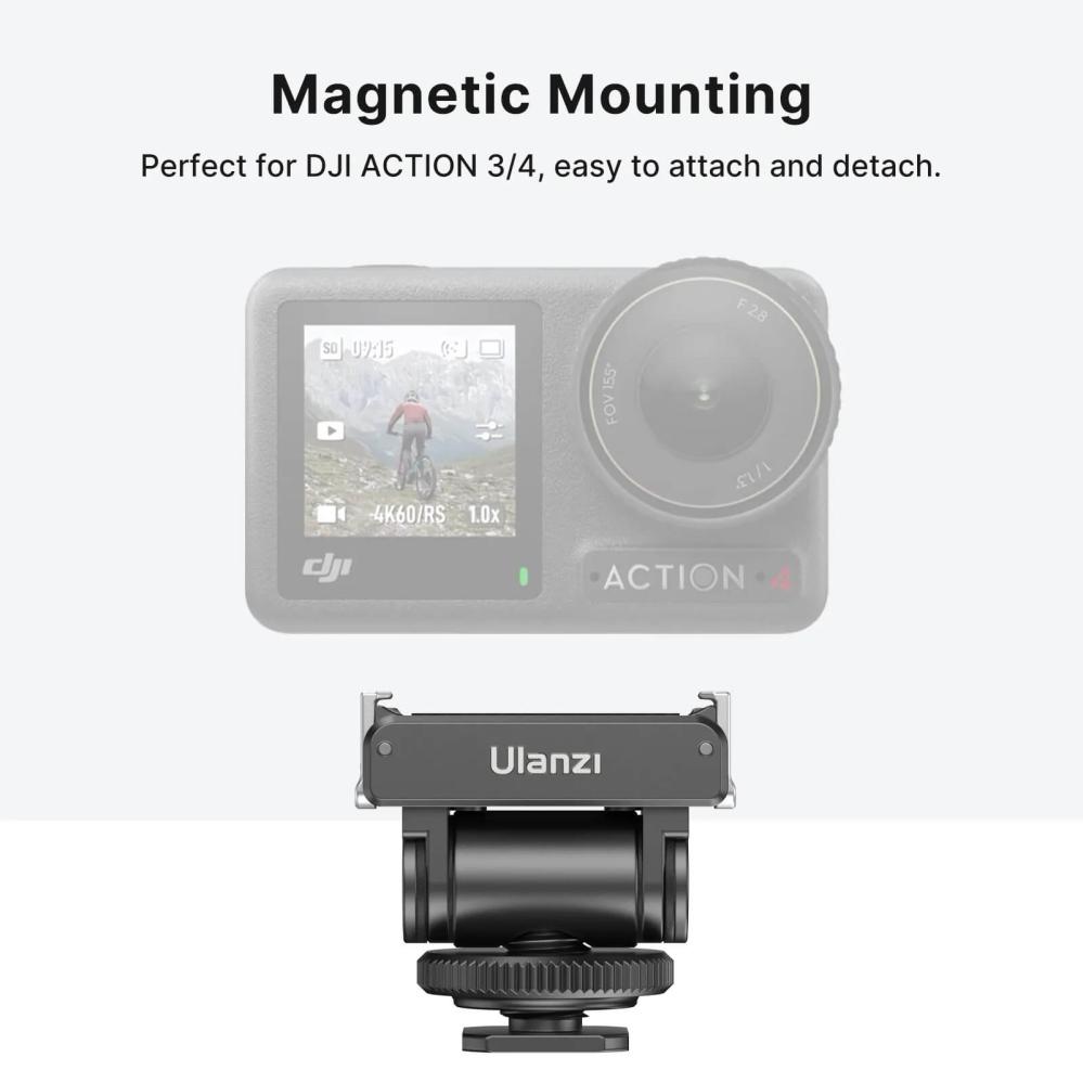  Ulanzi CA22 blitskoadapter for DJI Osmo Action 4 / 3 og Pocket 3 Rask levering fra Sverige.