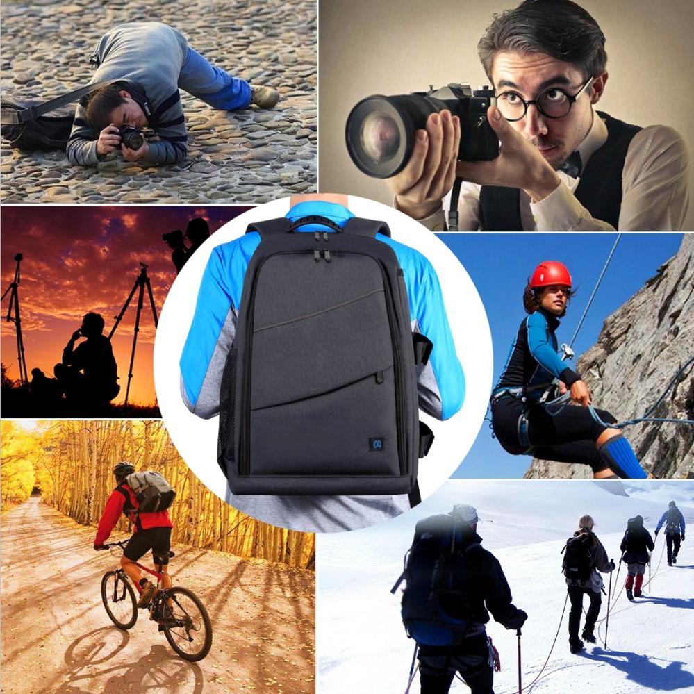  Puluz kameraryggsekk med regntrekk for 1 DSLR + 3-6 objektiver 26L Rask levering fra Sverige.