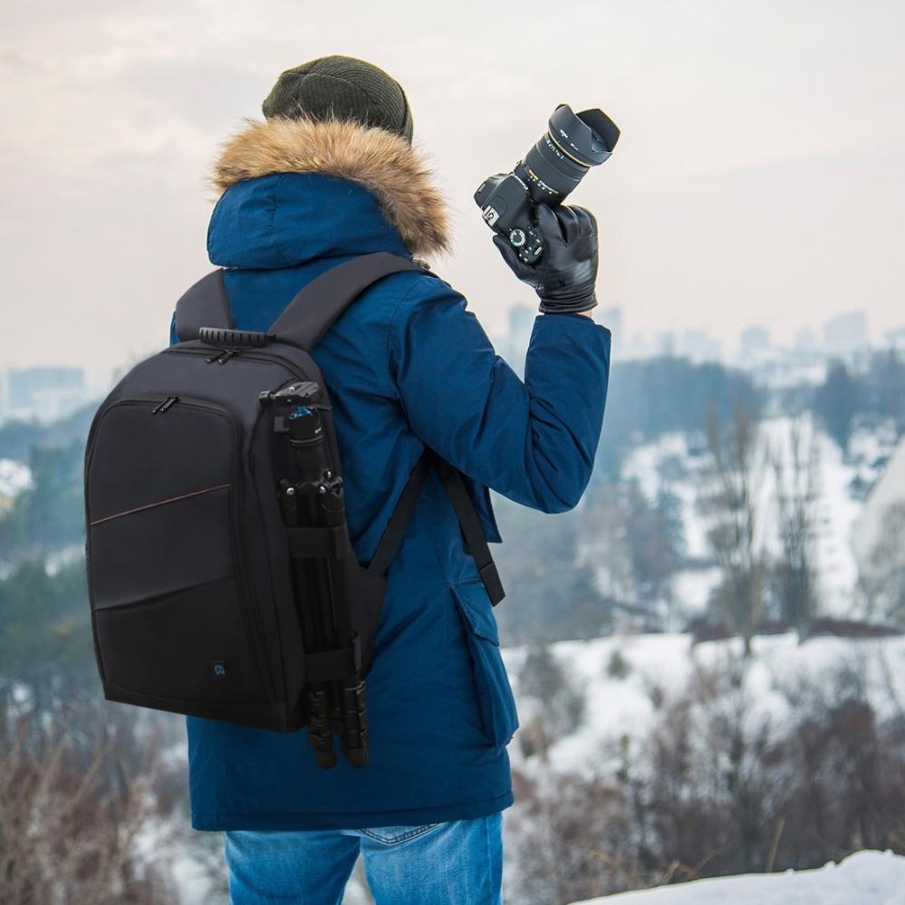  Puluz kameraryggsekk med regntrekk for 1 DSLR + 3-6 objektiver 26L Rask levering fra Sverige.