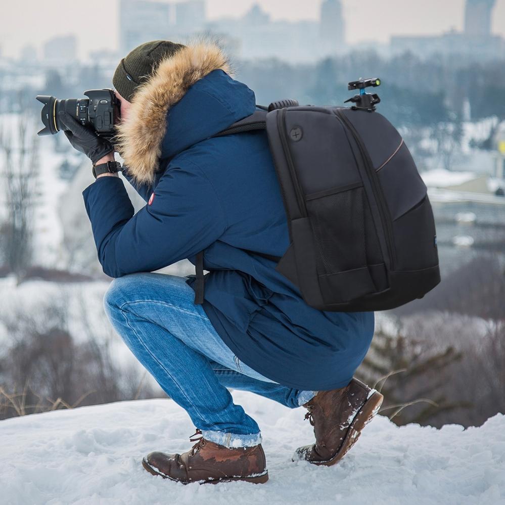  Puluz kameraryggsekk med regntrekk for 1 DSLR + 3-6 objektiver 26L Rask levering fra Sverige.