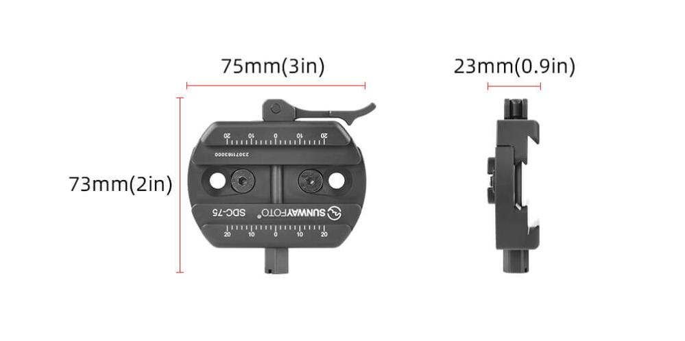 Sunwayfoto SDC-75 feste for Picatinny og Arca Swiss Rask levering fra Sverige.