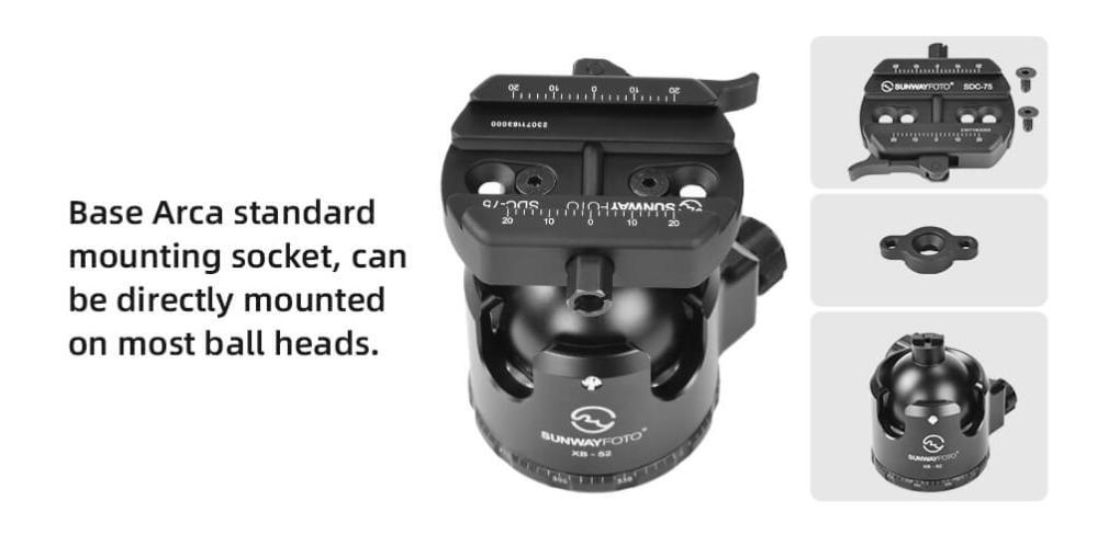  Sunwayfoto SDC-75 feste for Picatinny og Arca Swiss Rask levering fra Sverige.