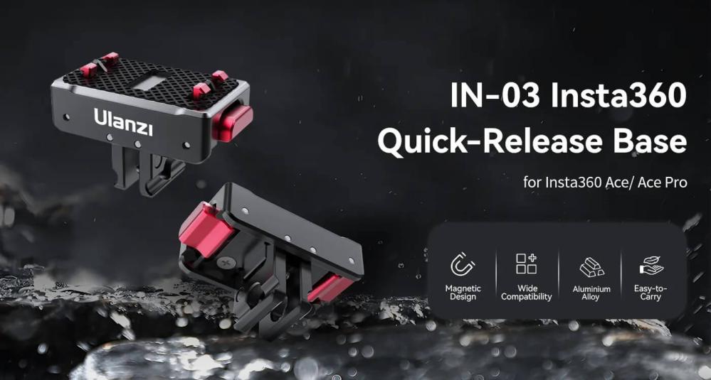  Ulanzi IN-01 magnetisk hurtigfeste for Insta360 actionkameraer Rask levering fra Sverige.