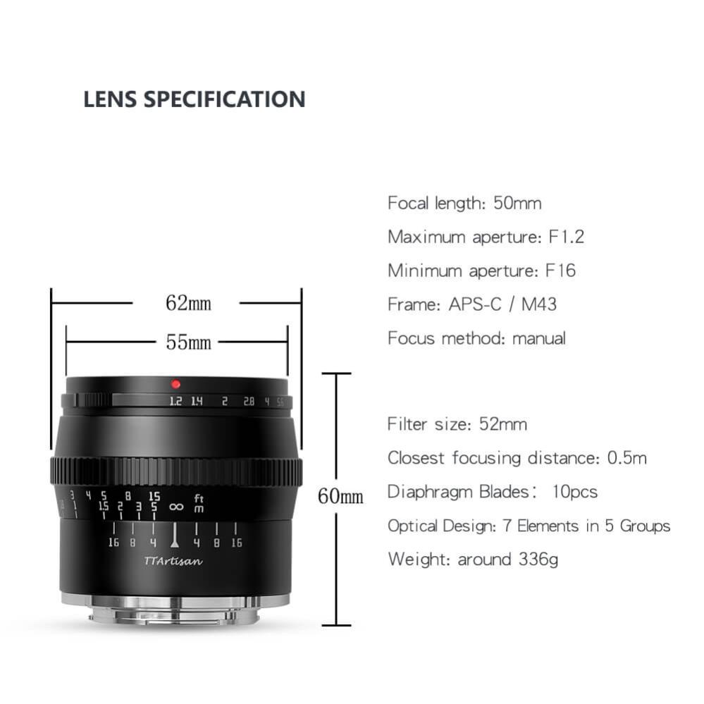 TTArtisan TTArtisan 50mm f/1.2 objektiv APS-C for Nikon Z