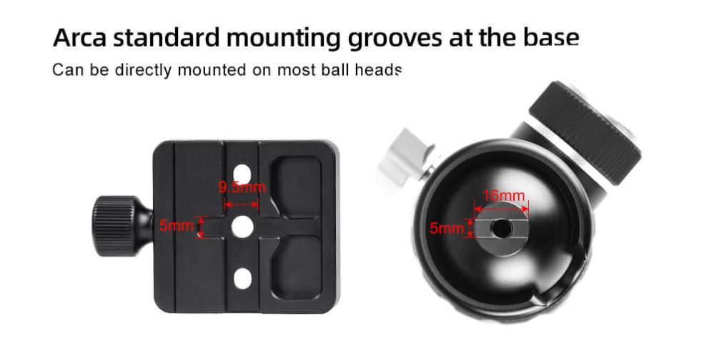  Sunwayfoto SQC-50 hurtigfeste med låseskrue for Arca-Swiss og bipod Rask levering fra Sverige.