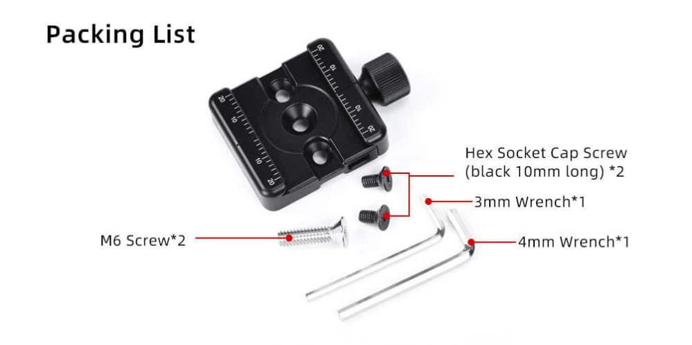  Sunwayfoto SQC-50 hurtigfeste med låseskrue for Arca-Swiss og bipod Rask levering fra Sverige.