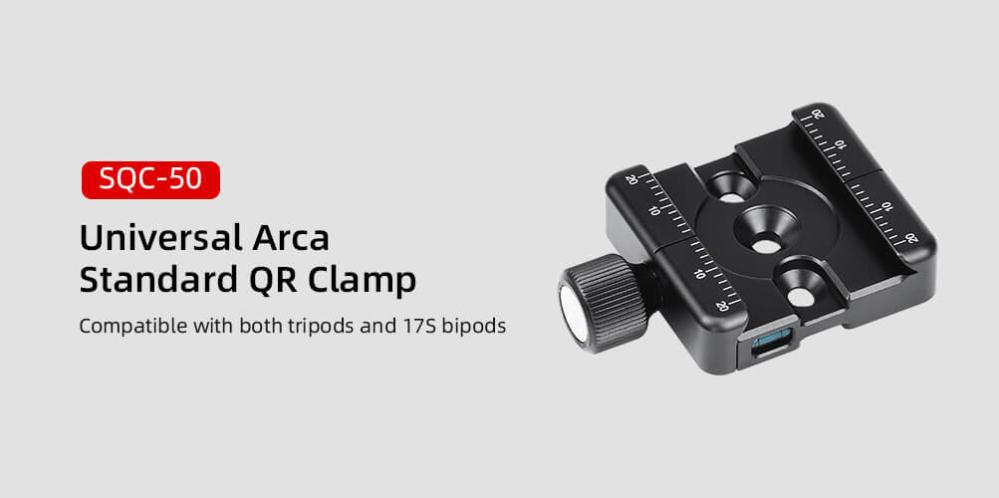  Sunwayfoto SQC-50 hurtigfeste med låseskrue for Arca-Swiss og bipod Rask levering fra Sverige.
