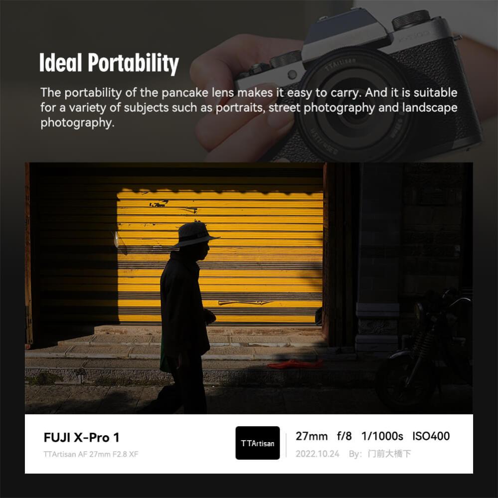  TTArtisan AF 27mm f/2.8 APS-C objektiv for Fujifilm X Rask levering fra Sverige.