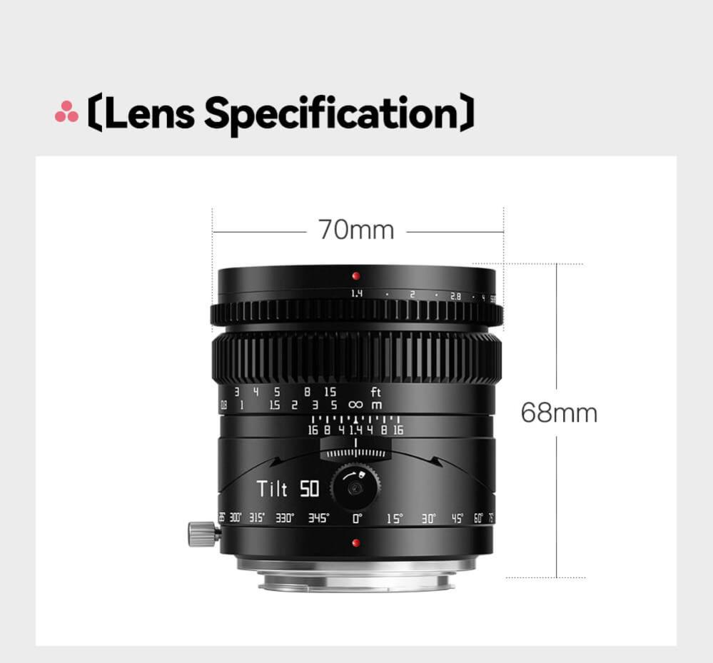 TTArtisan TTArtisan Tilt 50mm f/1.4 objektiv Fullformat for Nikon Z