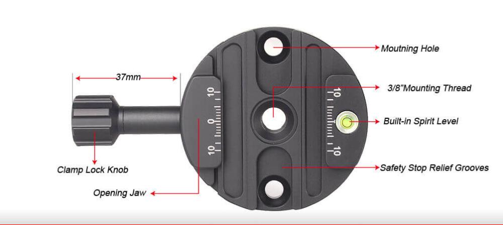  Sunwayfoto DDY-64iL hurtigkoblingsfeste med lang låseratt Rask levering fra Sverige.