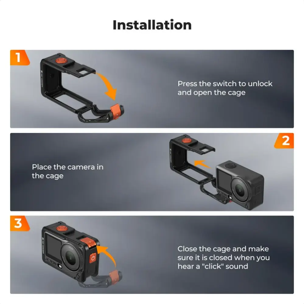  K&F Concept kamerabur for DJI Osmo Action 6 Rask levering fra Sverige.