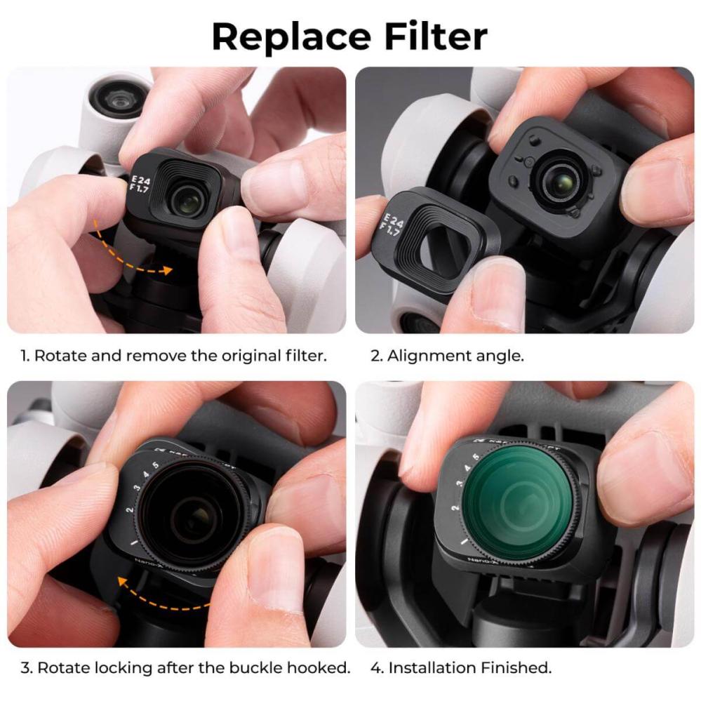 K&F Concept K&F Concept Variabelt ND-filter ND2–ND32 1–5 stopp for DJI Mini 3 Pro og Mini 3