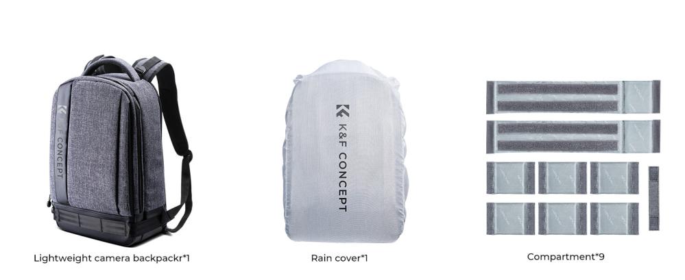  K&F Concept Kameraryggsekk med avtagbar innerbeskyttelse / innsats 17l Rask levering fra Sverige.